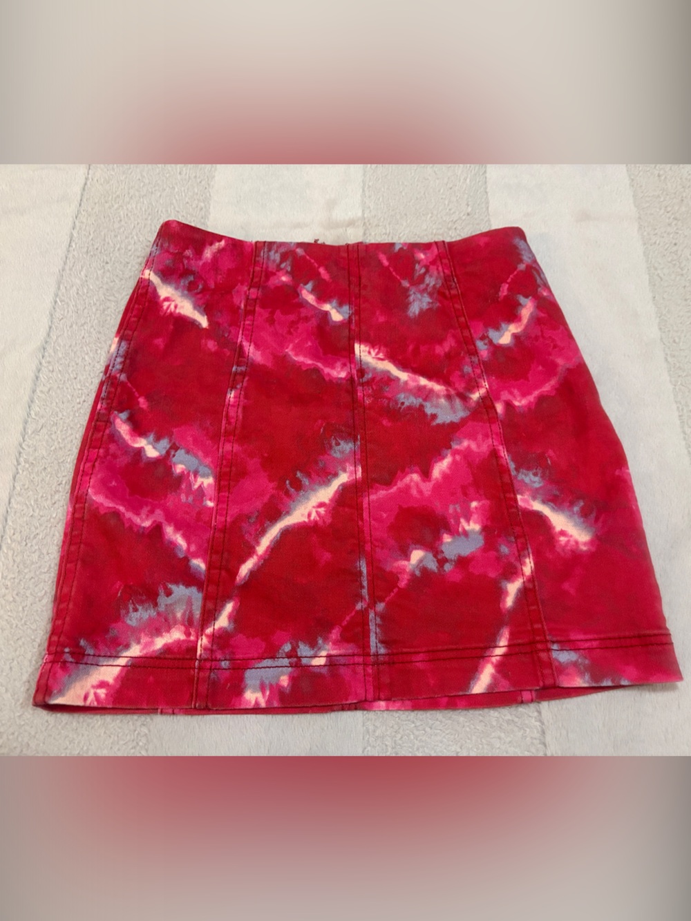 Free People Modern Femme Tie-Dye Mini Denim Skirt, Size 4